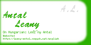 antal leany business card